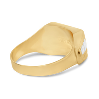 Men's Two-Tone Signet Ring | 10k Yellow/White Gold