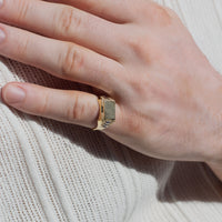 Men's Two-Tone Signet Ring | 10k Yellow/White Gold