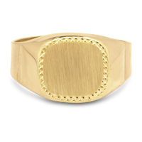 Men's Textured Signet Ring | 10k Gold