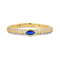 sapphire pave 10k, saphire stacker ring, sapphire pave ring