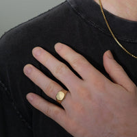Men's Diamond-cut Signet Ring | 10k Gold