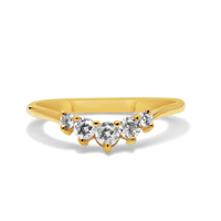 yellow gold chevron ring, cubic chevron ring 10k