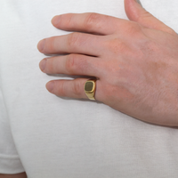 Men's Textured Signet Ring | 10k Gold