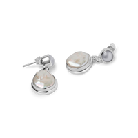 dangling pearl earrings, mermaid core