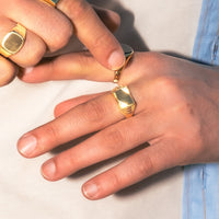 Men's Two-Tone Signet Ring | 10k Yellow/White Gold
