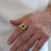 Bold Onyx Ring | 10k Gold