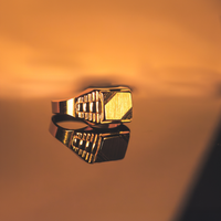 Men's Two-Tone Signet Ring | 10k Yellow/White Gold