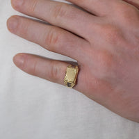 Men's Two-Tone Signet Ring | 10k Yellow/White Gold