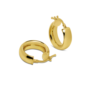 small chunky gold hoops, chunky small gold hoops
