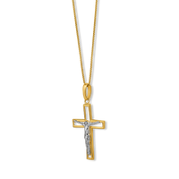 Crucifix Cross | 10k Yellow/White Gold | 16–22"