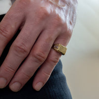 Men's Two-Tone Signet Ring | 10k Yellow/White Gold