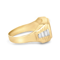 Men's Two-Tone Signet Ring | 10k Yellow/White Gold
