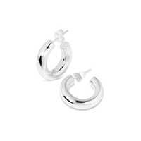Chunky Tube Hoops | Silver | 20mm