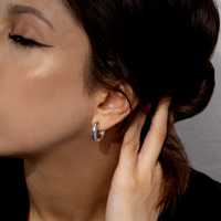 small silver huggie hoop earrings