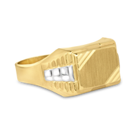 Men's Two-Tone Signet Ring | 10k Yellow/White Gold