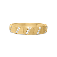 Gold Band with CZ Accent | 10k Gold