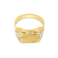 Men's Two-Tone Signet Ring | 10k Yellow/White Gold