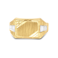 Men's Two-Tone Signet Ring | 10k Yellow/White Gold