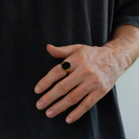 Large Onyx Ring | 10k Gold