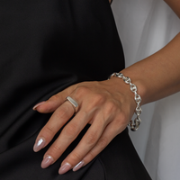 Unisex Puff Mariner Bracelet | Silver