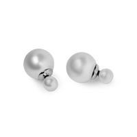 Double Pearl Earrings Toronto, Affordable Silver Pearl Earrings Toronto