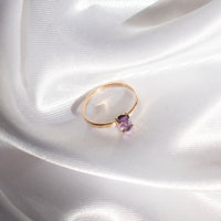 Textured Birthstone Ring | 10k Yellow/White/Rose Gold
