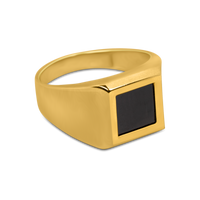statement black onyx ring for men