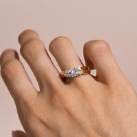 3 stone yellow diamond ring