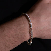 silver bracelet for men, mens silver bracelets toronto, mens roundbox bracelet canada