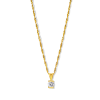 Square Birthstone Pendant | 10k Yellow/White/Rose Gold | 16–22"