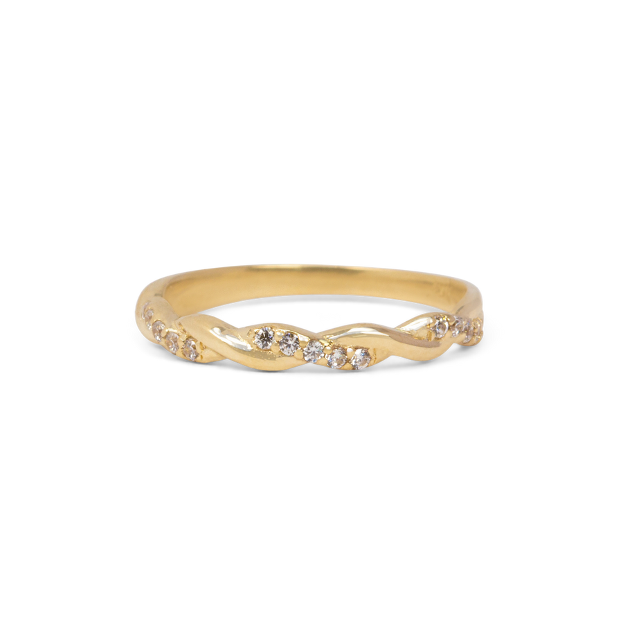 braided gold ring rose, white gold braided ring