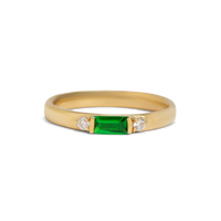 Heirloom Baguette Ring with Birthstones | 10k-14k Yellow/White/Rose Gold