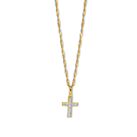 Small Cross with CZ | 10k Gold | 16–22"