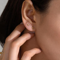 diamond cut gold earrings