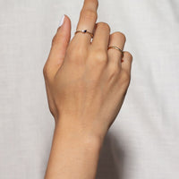 Small 2 Birthstone Ring | 10k Yellow/White/Rose Gold
