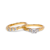 Three Stone Diamond Ring Band | 0.18CT | 10-14k Yellow/White/Rose Gold