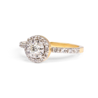 classic round halo engagement ring