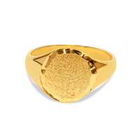 Men's Chunky Diamond-Cut Signet Ring | 10k Yellow/White/Rose Gold