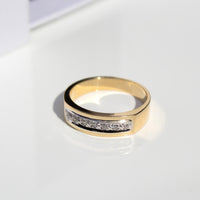 wide diamond wedding band gold