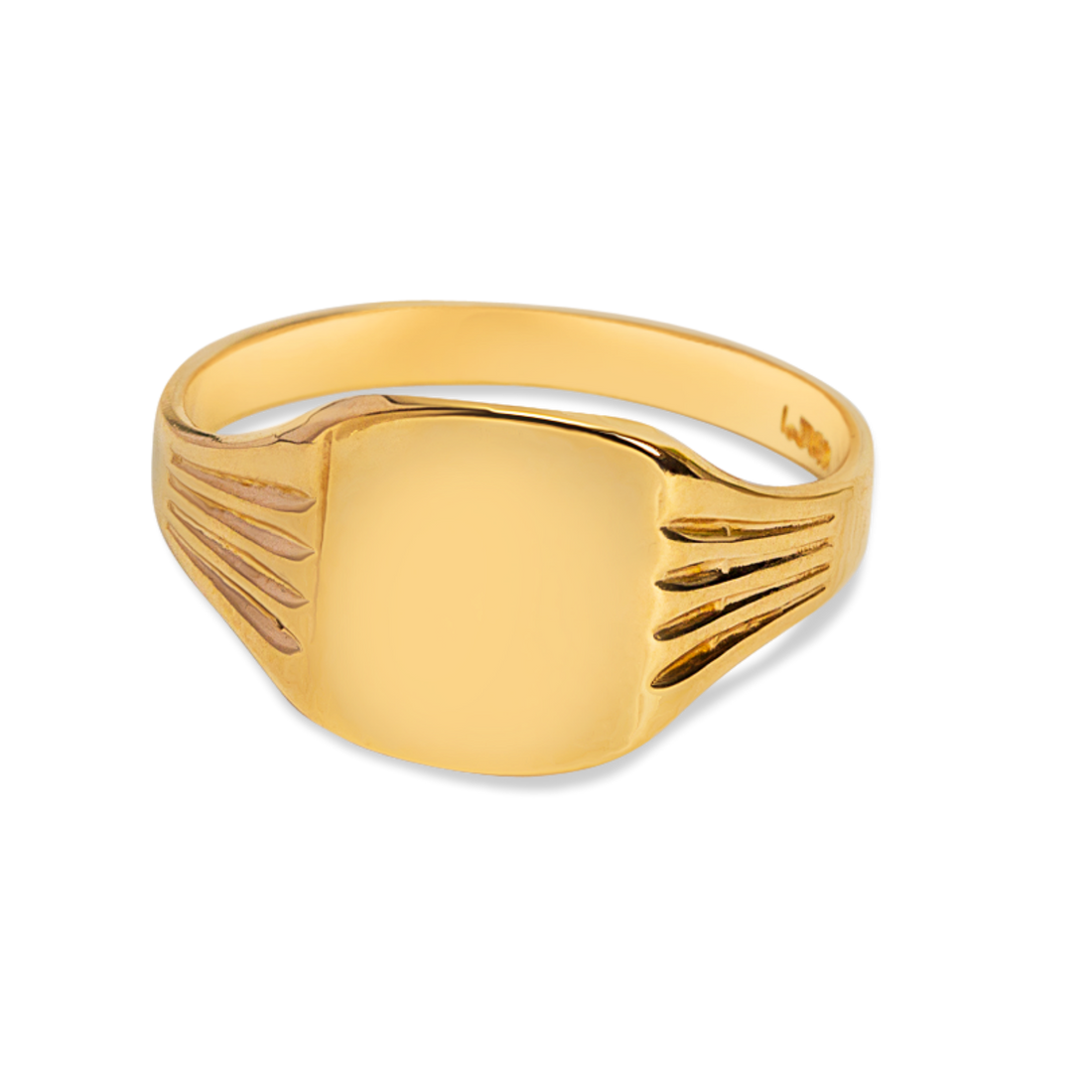Rounded Signet Ring for Engraving | 10k Yellow/White/Rose Gold