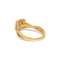 Twisted Halo Engagement Ring | 0.60 CT | 14k Yellow/White/Rose Gold