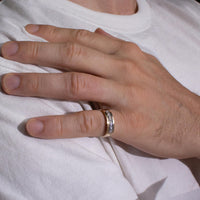 unique wide wedding bands for him