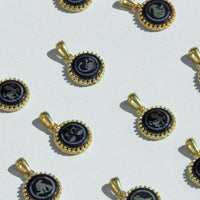 Scorpio Zodiac Pendant | 10k Gold and Onyx | 16-28"