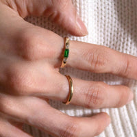 Heirloom Baguette Ring with Birthstones | 10k-14k Yellow/White/Rose Gold