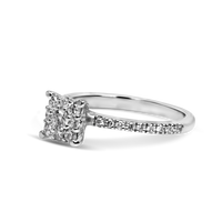 square diamond engagement rings white gold