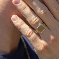 man white gold pinky ring, solid gold man ring, man 14k gold signet, man gold pinky ring 14k