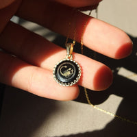 Scorpio Zodiac Pendant | 10k Gold and Onyx | 16-28"