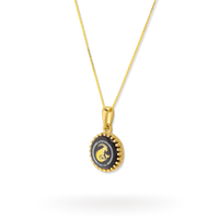 Capricorn Zodiac Pendant | 10k Gold and Onyx | 16-28"