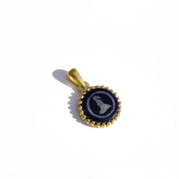 Virgo Zodiac Pendant | 10k Gold and Onyx | 16-28"