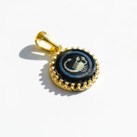 Scorpio Zodiac Pendant | 10k Gold and Onyx | 16-28"